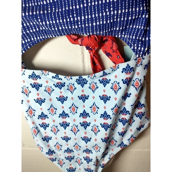 ☀️NWT Cupshe Paisley print Cut Out One Piece Swimsuit, women's M - Picture 2 of 10